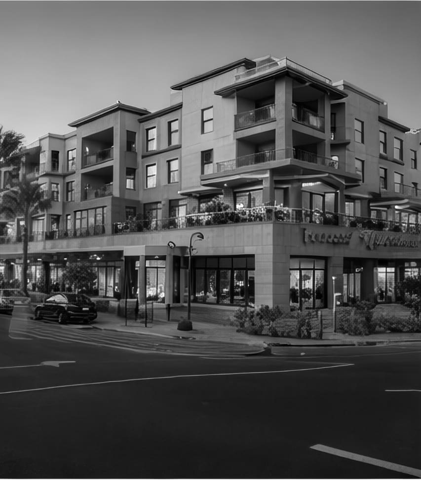 A view from the side of a building